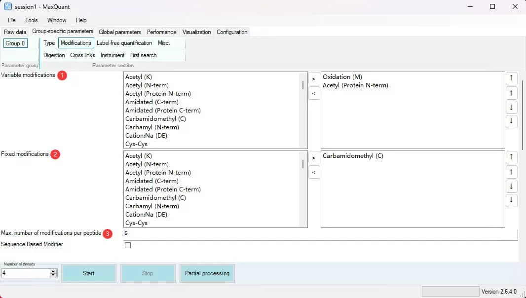 figure 6. parameter setting for modification